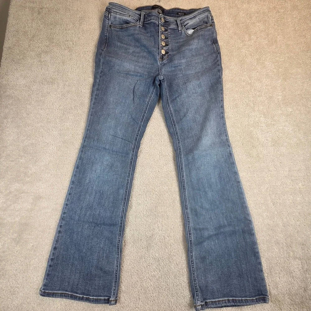 Judy Blue High Waist Button Fly Bootcut Jeans Medium Wash Size 15/32